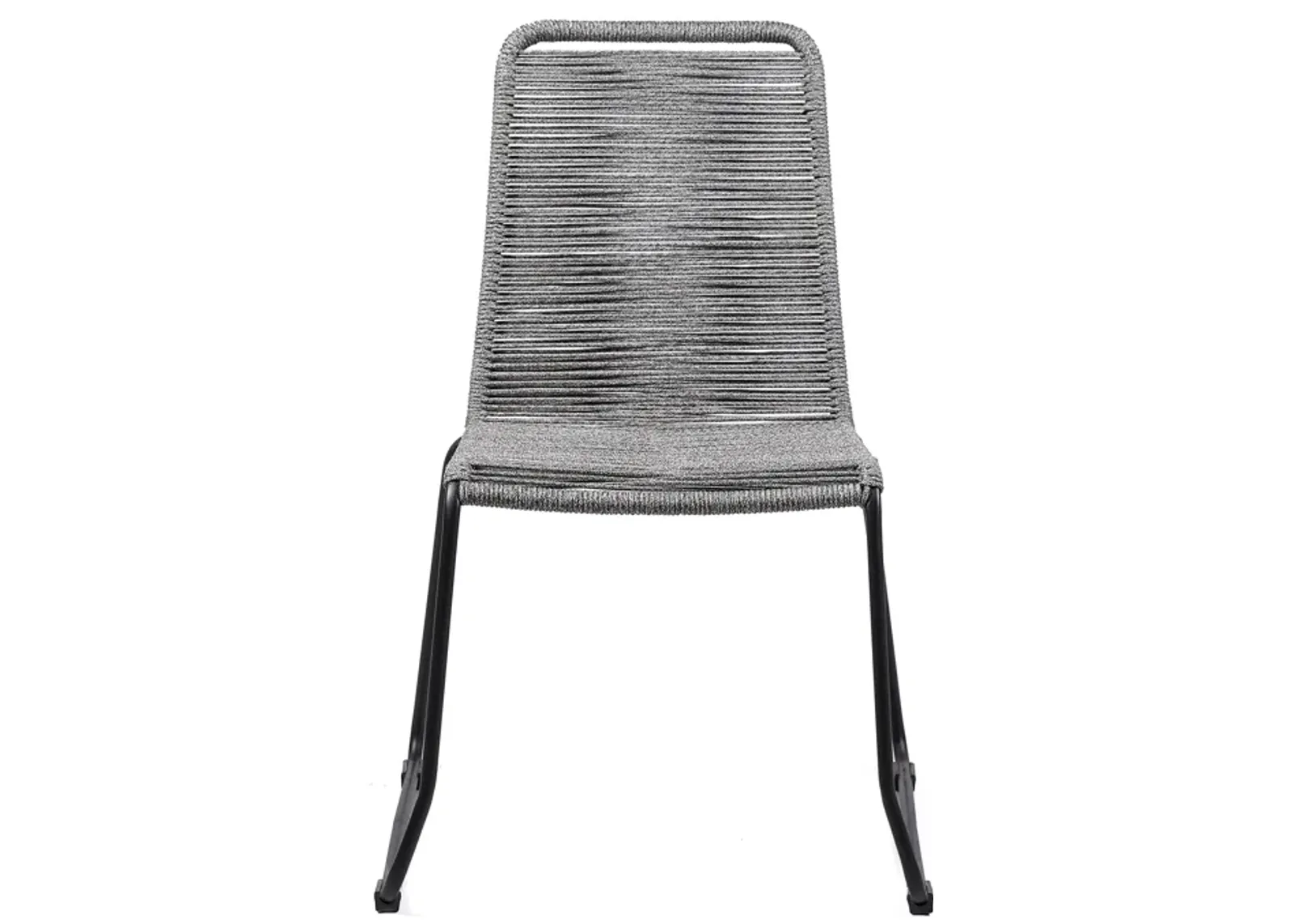 Shasta Outdoor Metal and Rope Stackable Dining Chair (Set of 2) in Gray