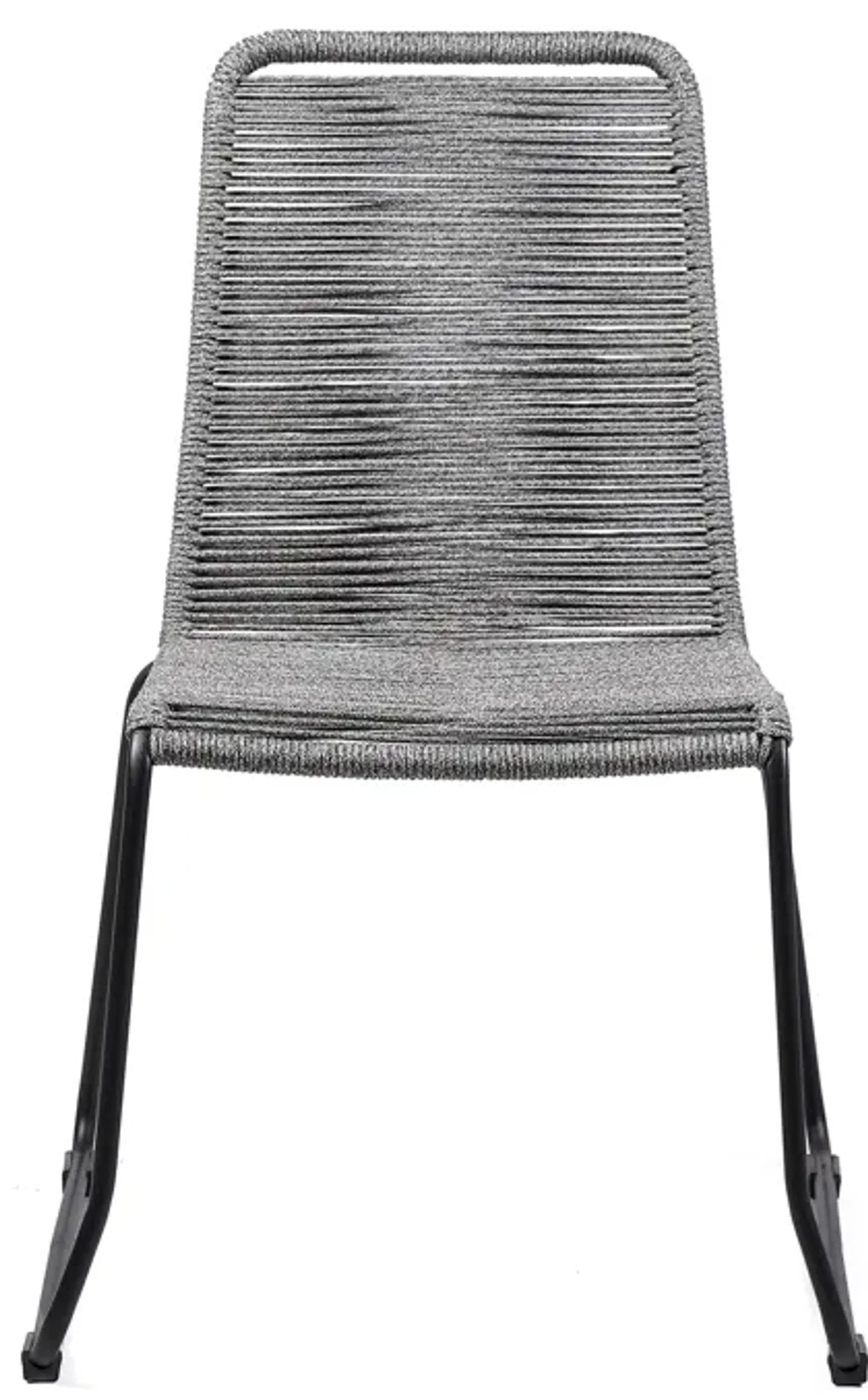 Shasta Outdoor Metal and Rope Stackable Dining Chair (Set of 2) in Gray