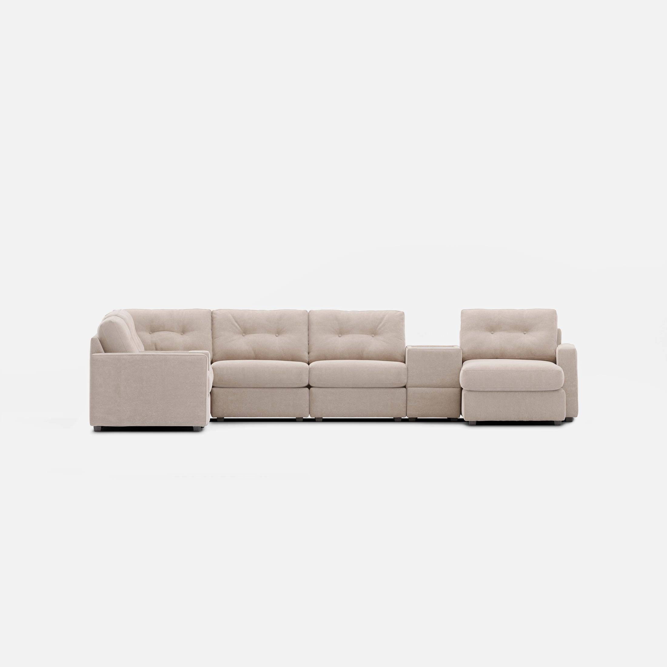 Modular One Right Facing 8-Piece Sectional - Stone