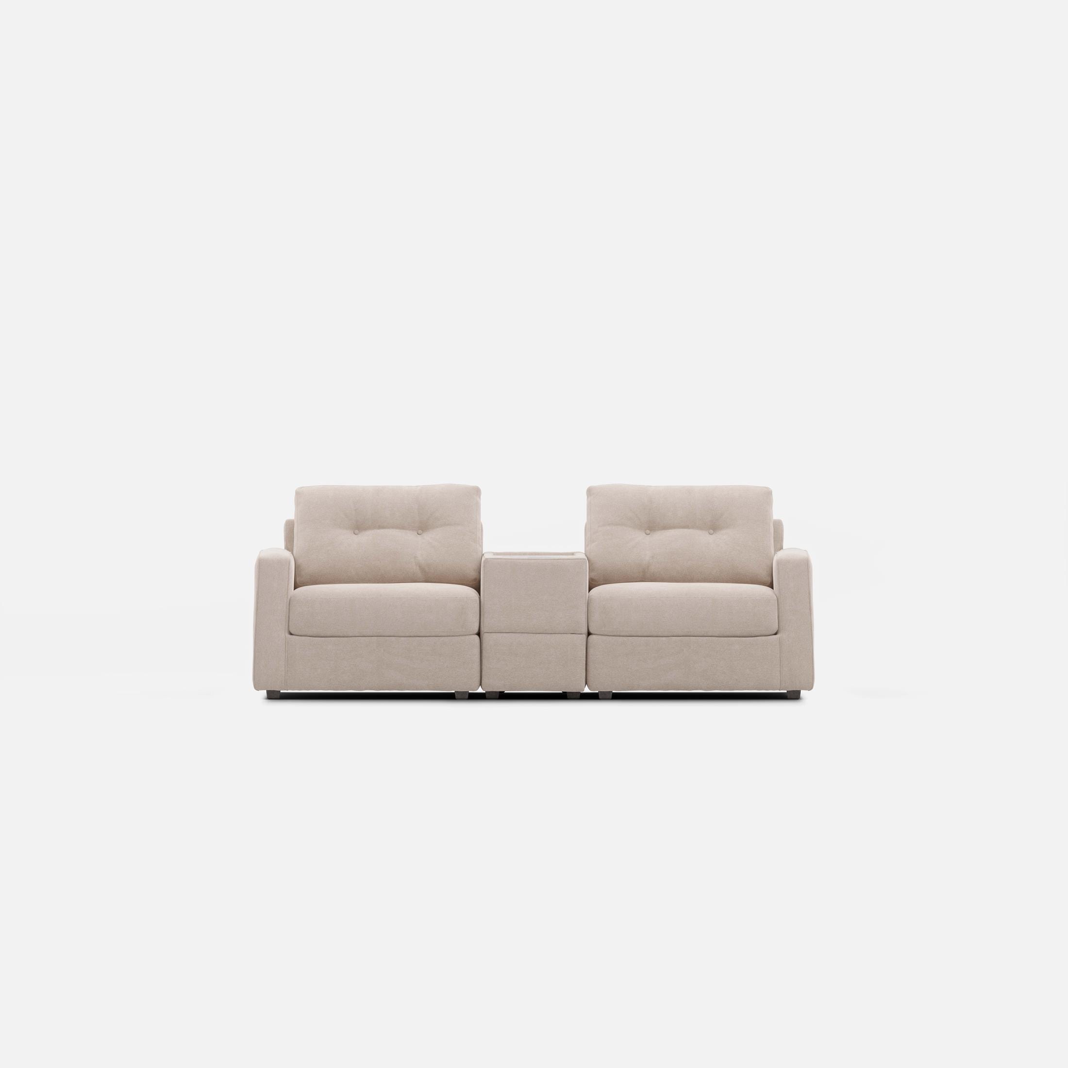 Modular One 3-Piece Console Loveseat - Stone