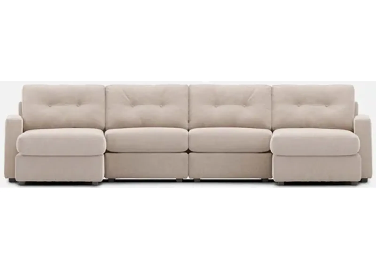 Modular One 4-Piece Sectional with Dual Chaise - Stone