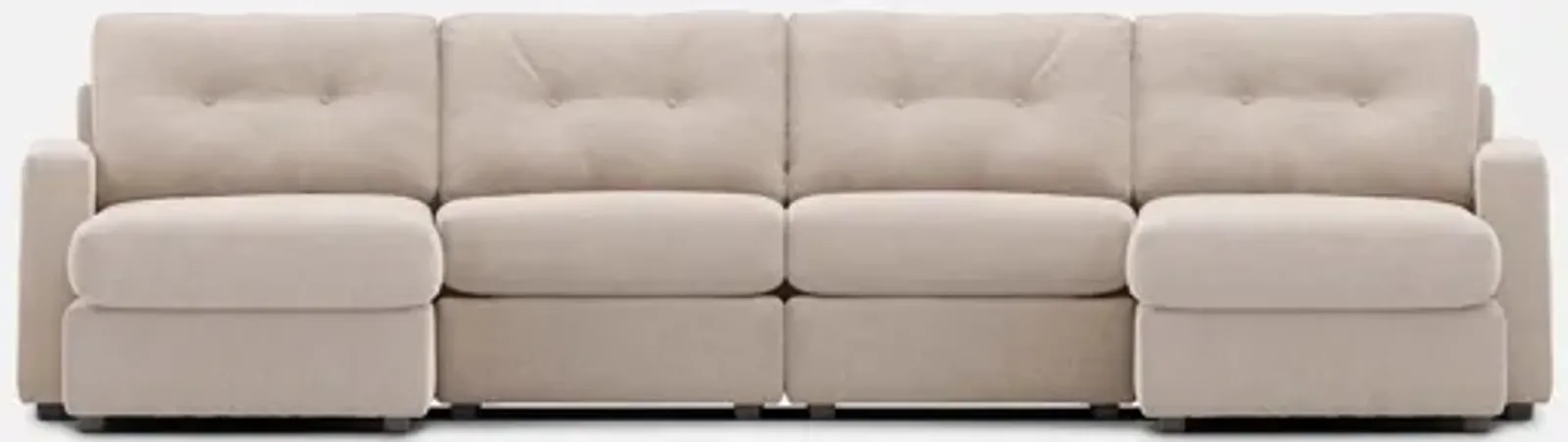 Modular One 4-Piece Sectional with Dual Chaise - Stone