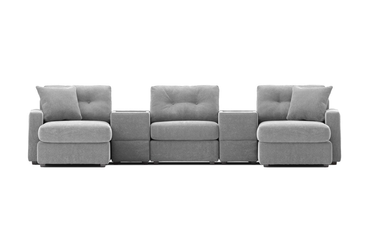 Modular One 5-Piece Theater Sectional with E-Console - Granite