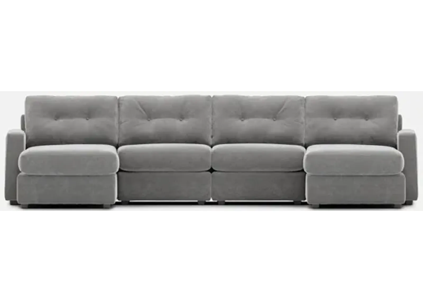 Modular One 4-Piece Sectional with Dual Chaise - Granite