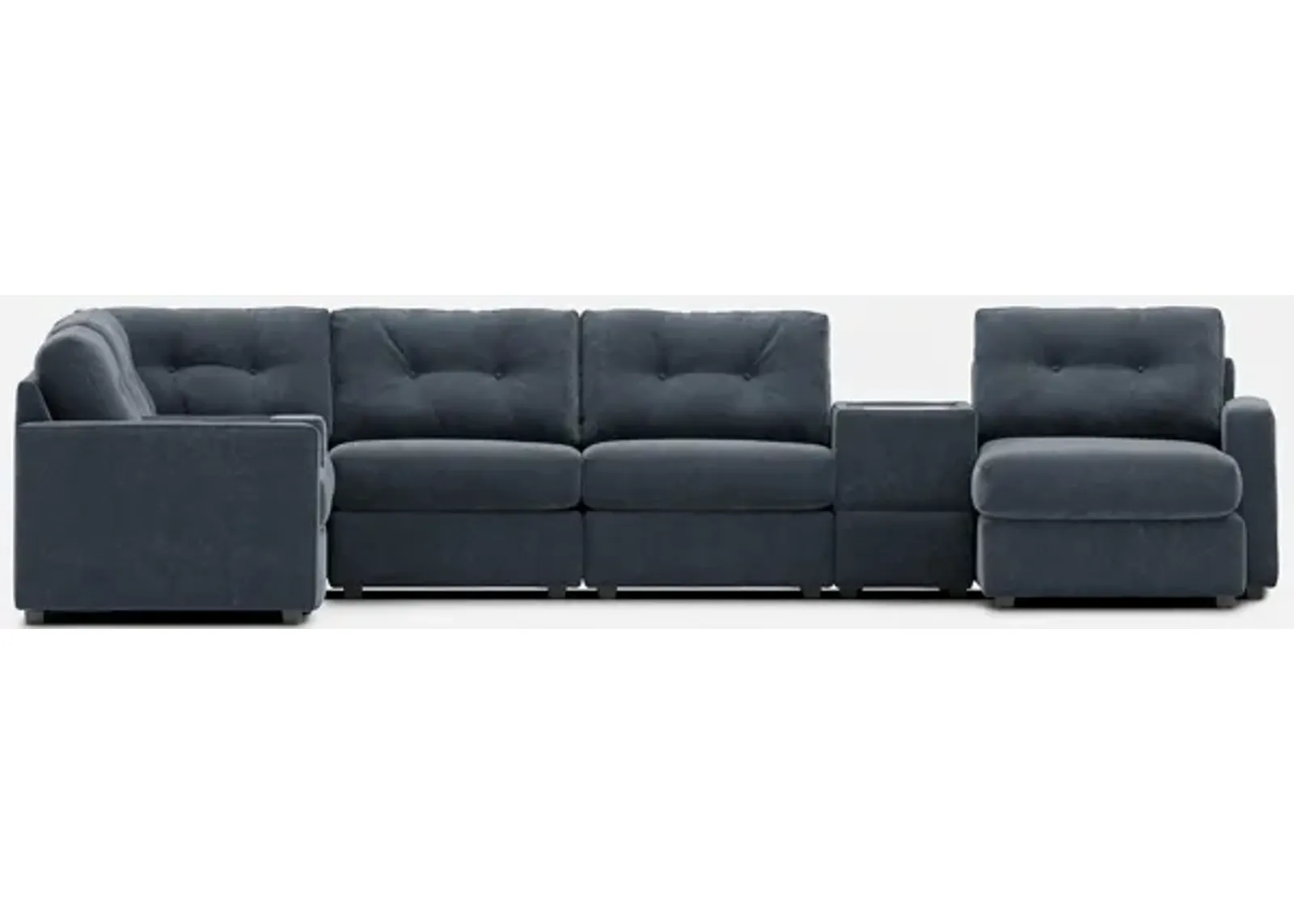 Modular One Right Facing 8-Piece Sectional with E-Console - Navy