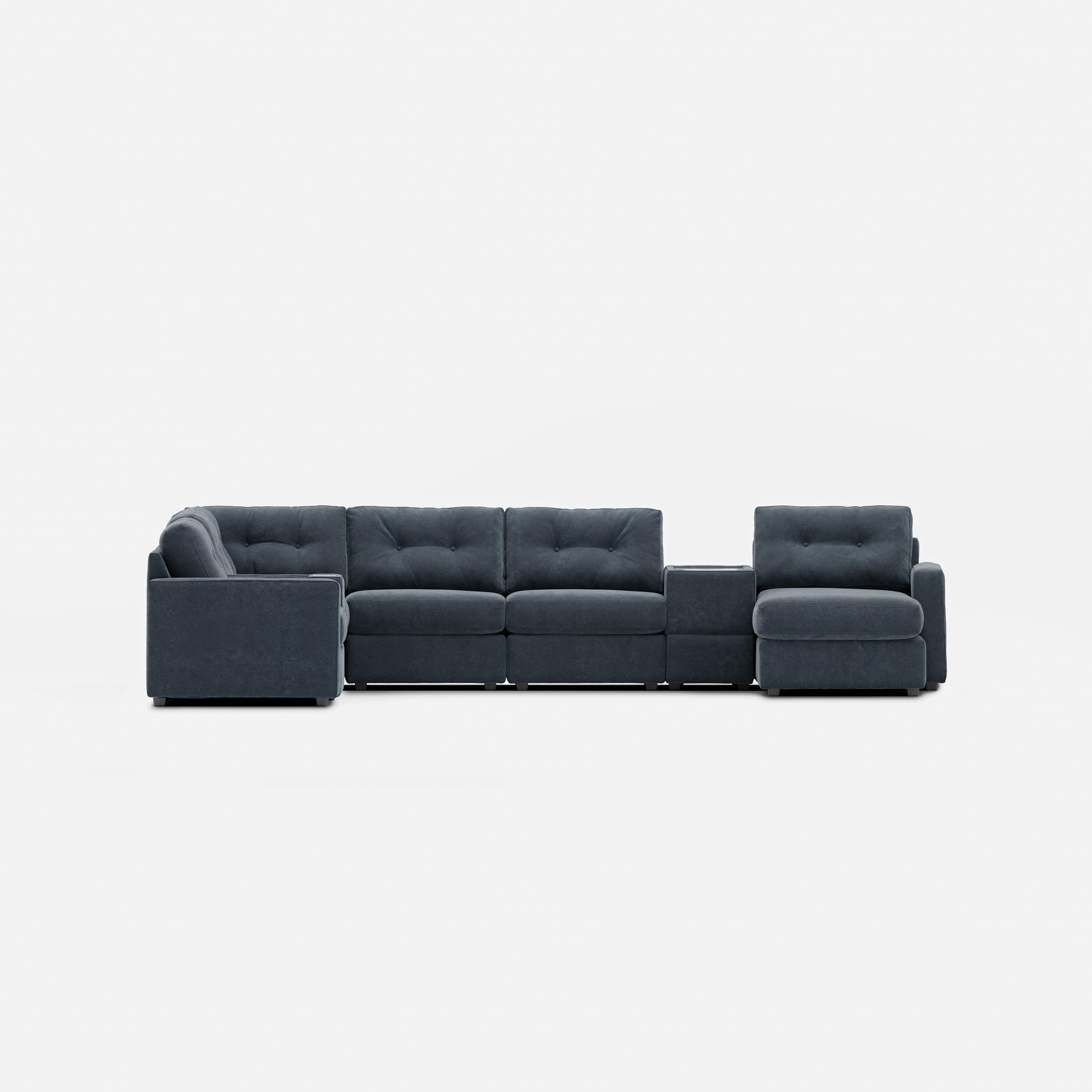 Modular One Right Facing 8-Piece Sectional with E-Console - Navy