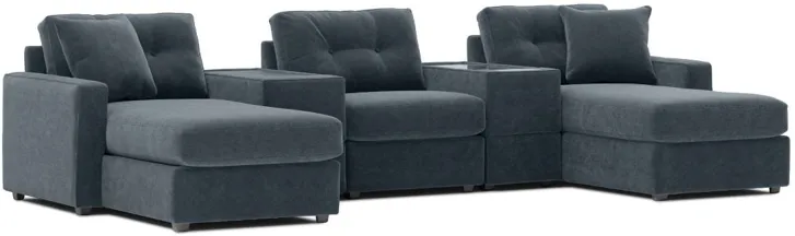 Modular One 5-Piece Theater Sectional with E-Console - Navy