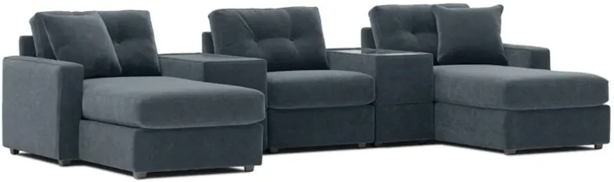 Modular One 5-Piece Theater Sectional with Dual Chaise - Navy