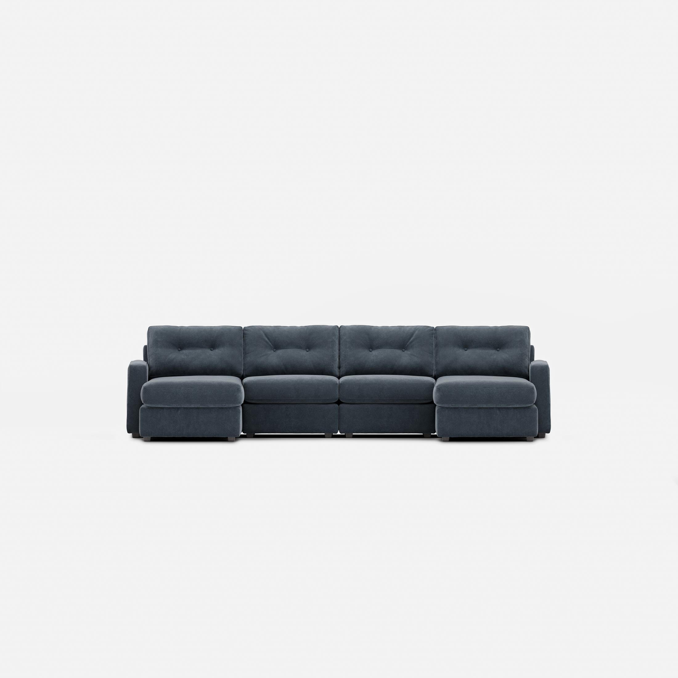 Modular One 4-Piece Sectional with Dual Chaise - Navy