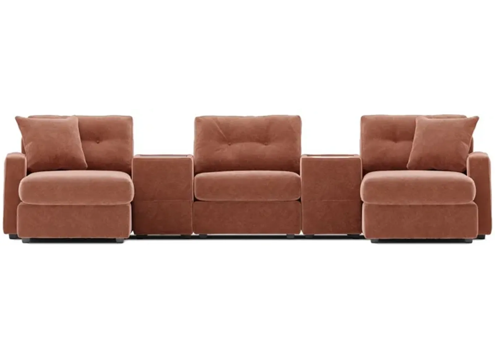 Modular One 5-Piece Theater Sectional with E-Console - Cantaloupe