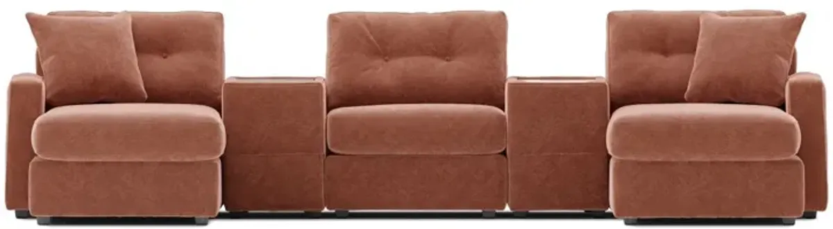 Modular One 5-Piece Sectional with Dual Chaise - Cantaloupe