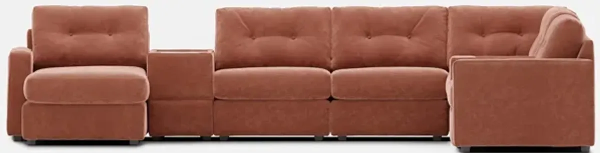 Modular One Left Facing 8-Piece Sectional - Cantaloupe