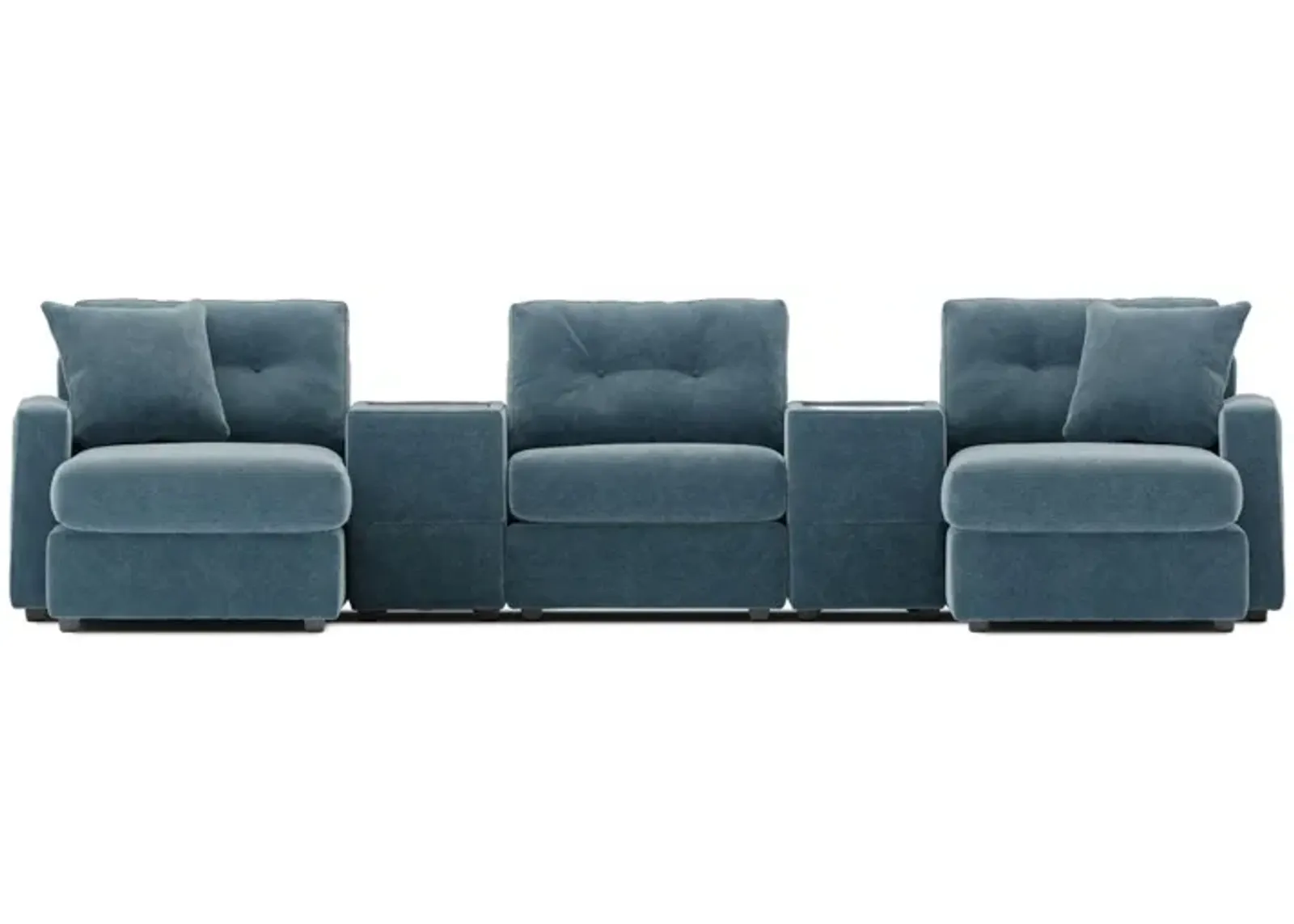 Modular One 5-Piece Theater Sectional with E-Console - Teal