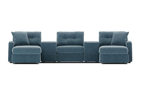 Modular One 5-Piece Theater Sectional with E-Console - Teal