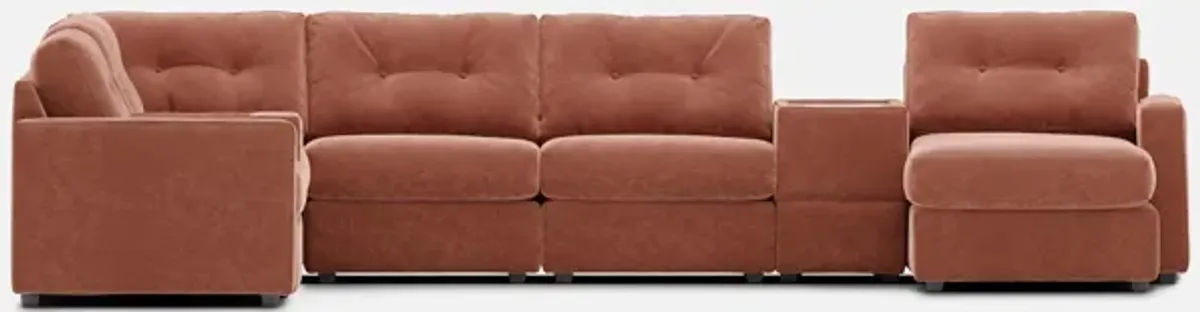 Modular One Right Facing 8-Piece Sectional - Cantaloupe