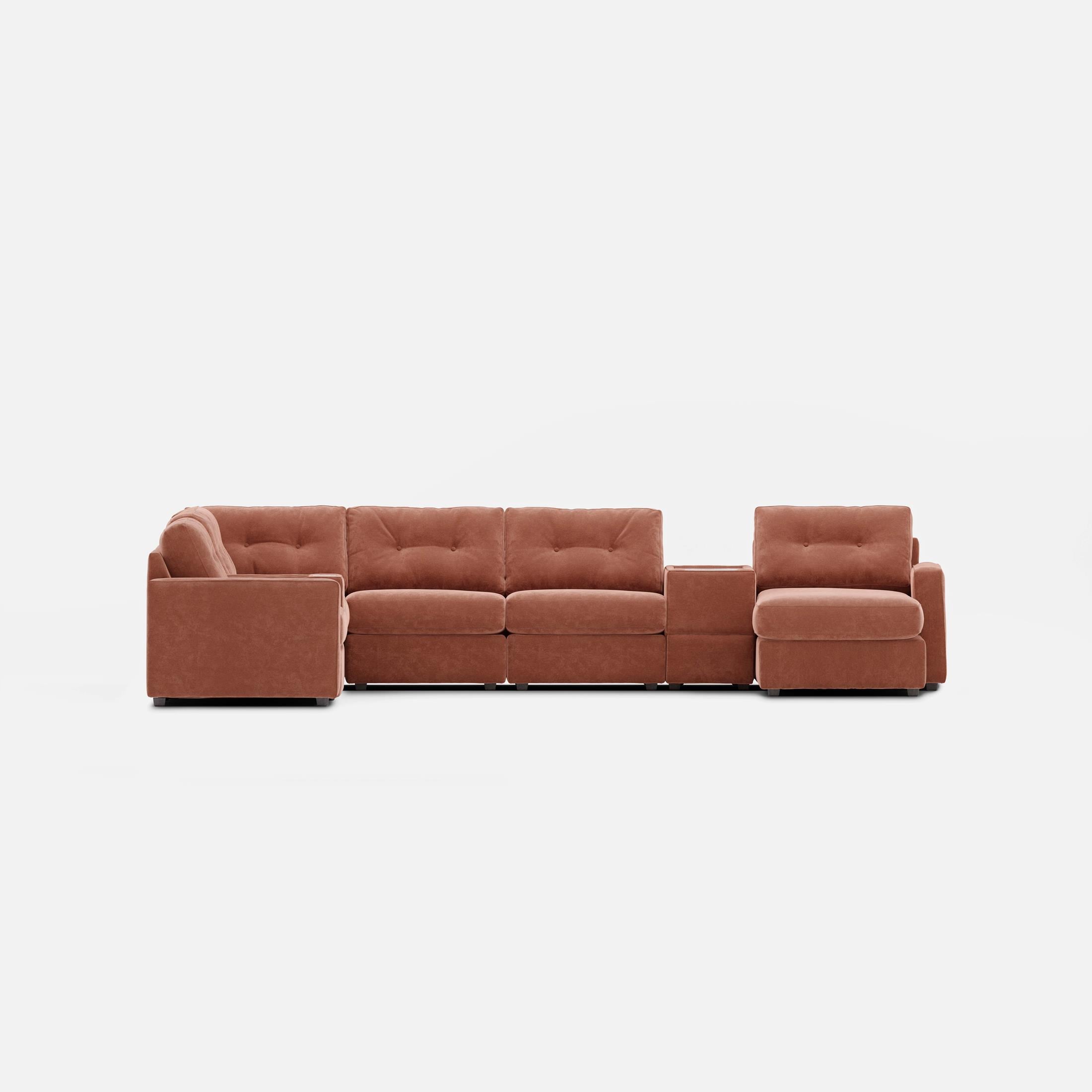 Modular One Right Facing 8-Piece Sectional - Cantaloupe