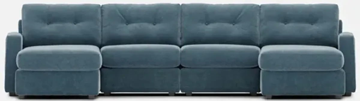 Modular One 4-Piece Sectional with Dual Chaise - Teal