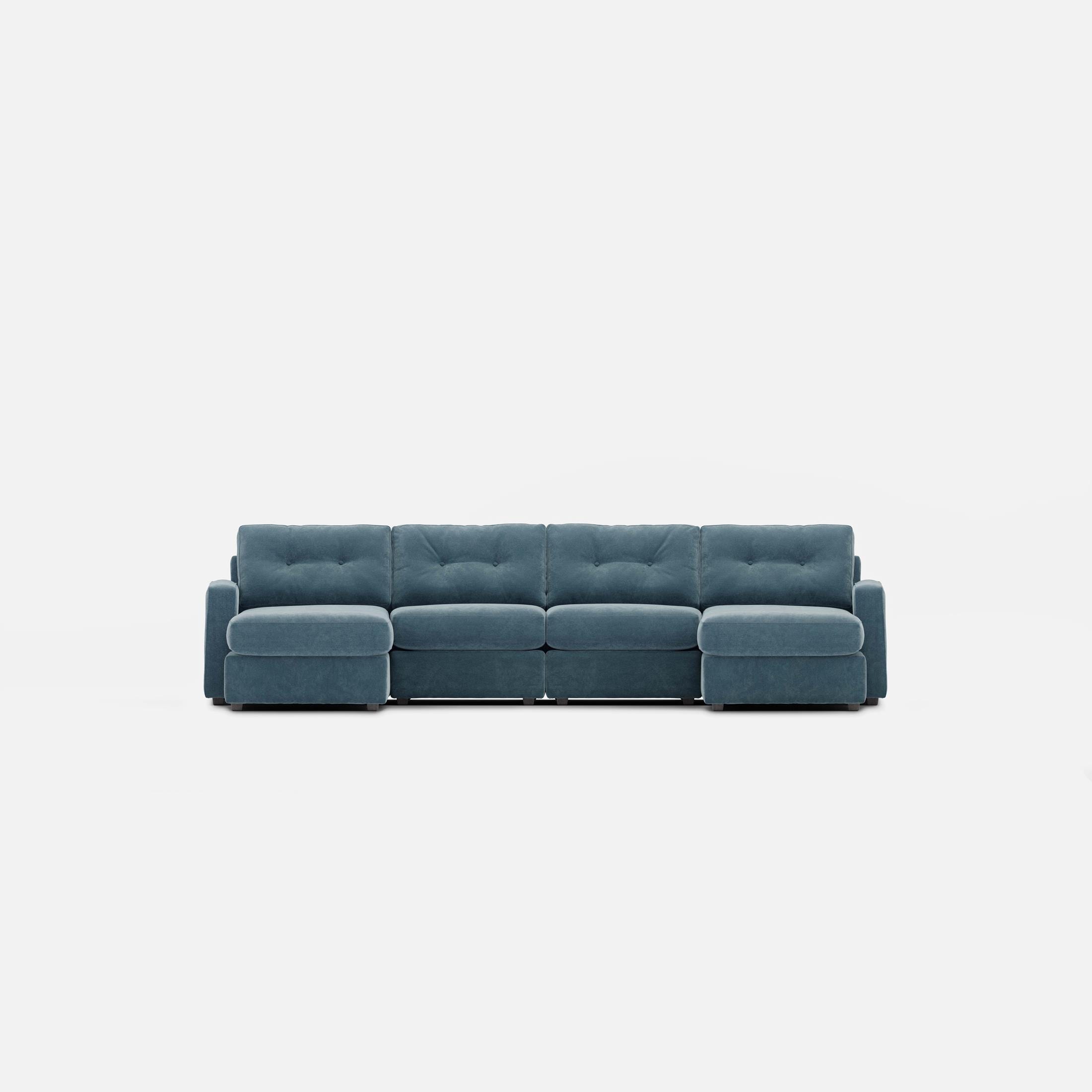 Modular One 4-Piece Sectional with Dual Chaise - Teal