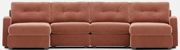 Modular One 4-Piece Sectional with Dual Chaise - Cantaloupe