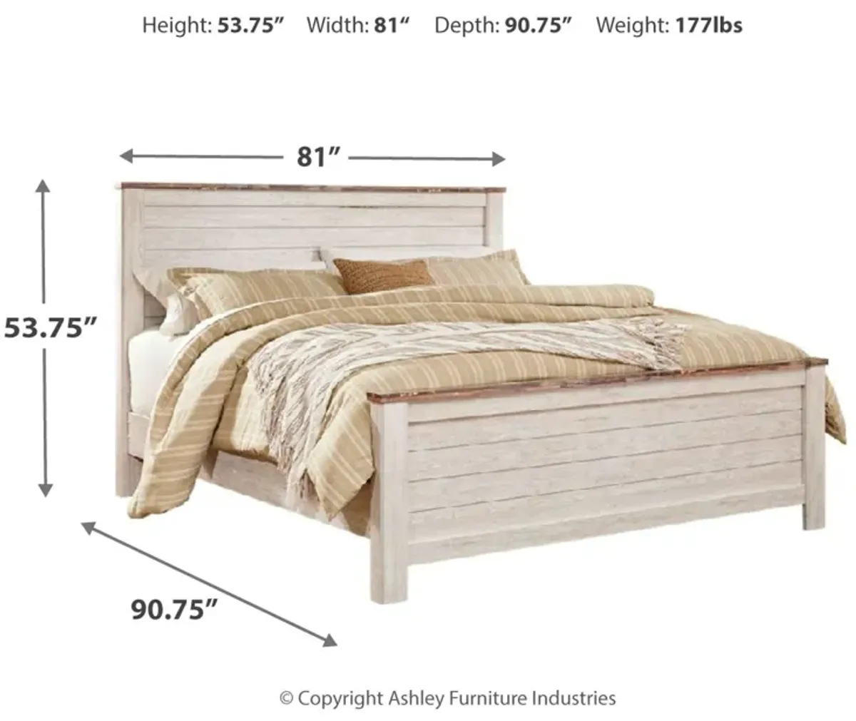 Willowton King Panel Bed