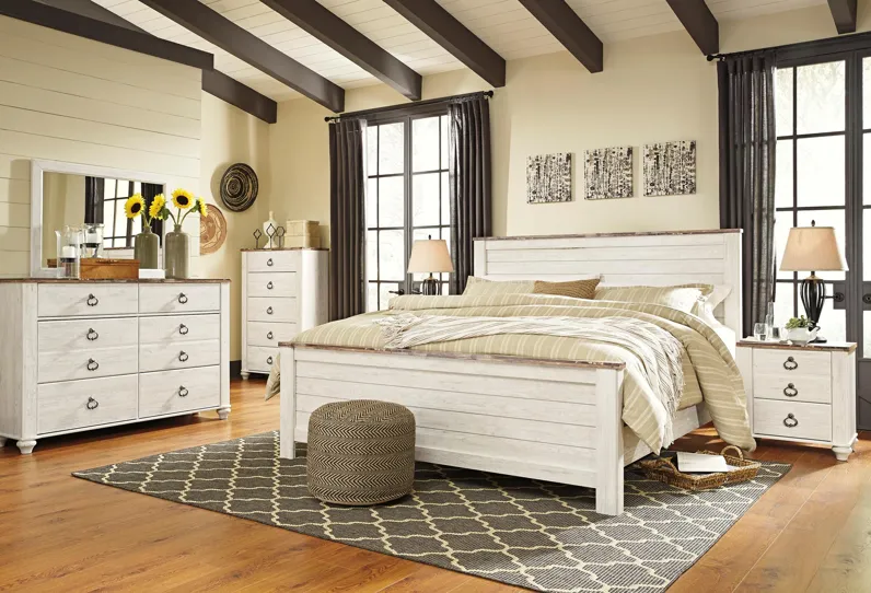 Willowton 5-Piece King Panel Bedroom Set