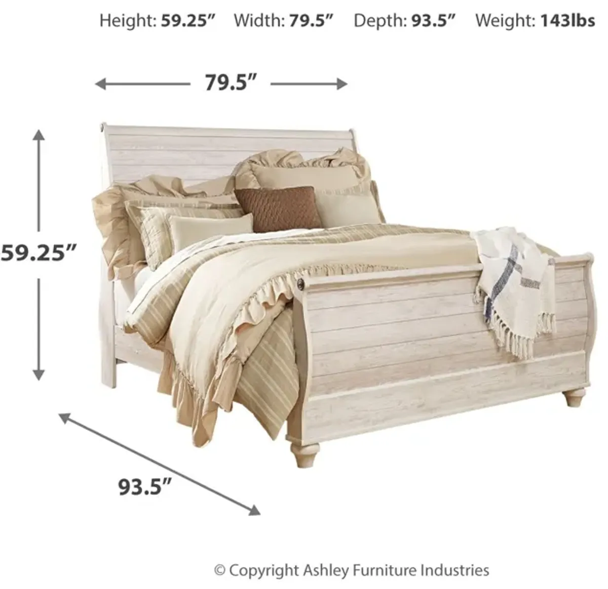 Willowton King Sleigh Bed