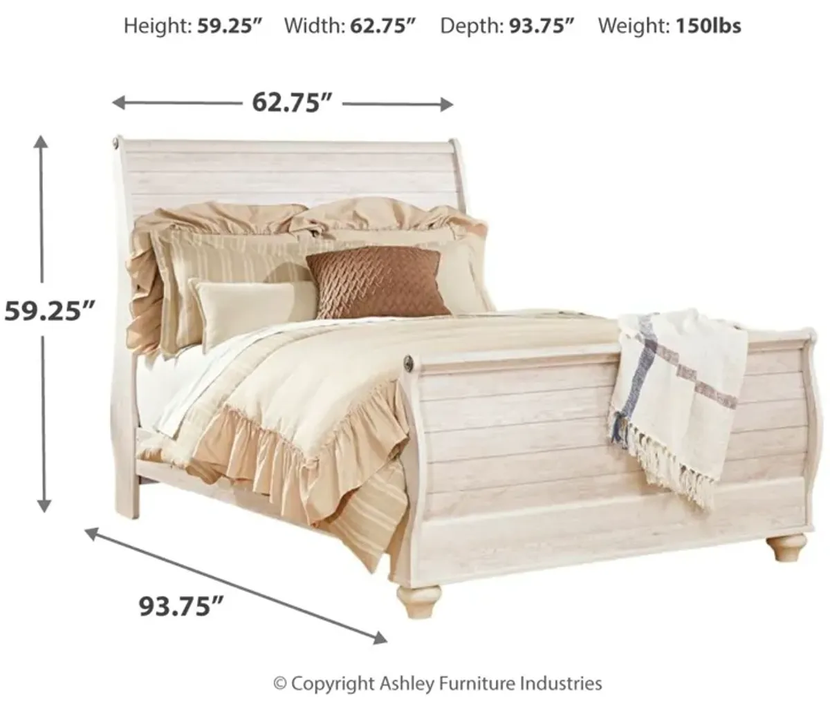 Willowton Queen Sleigh Bed