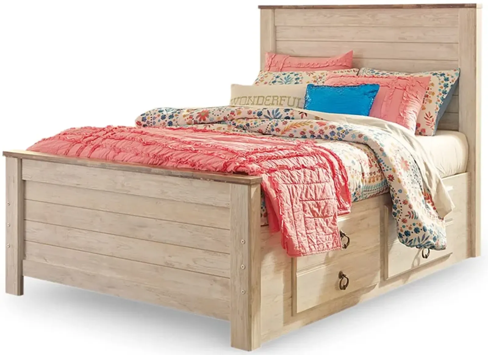 Willowton Full Panel Bed with 2 Storage Drawers