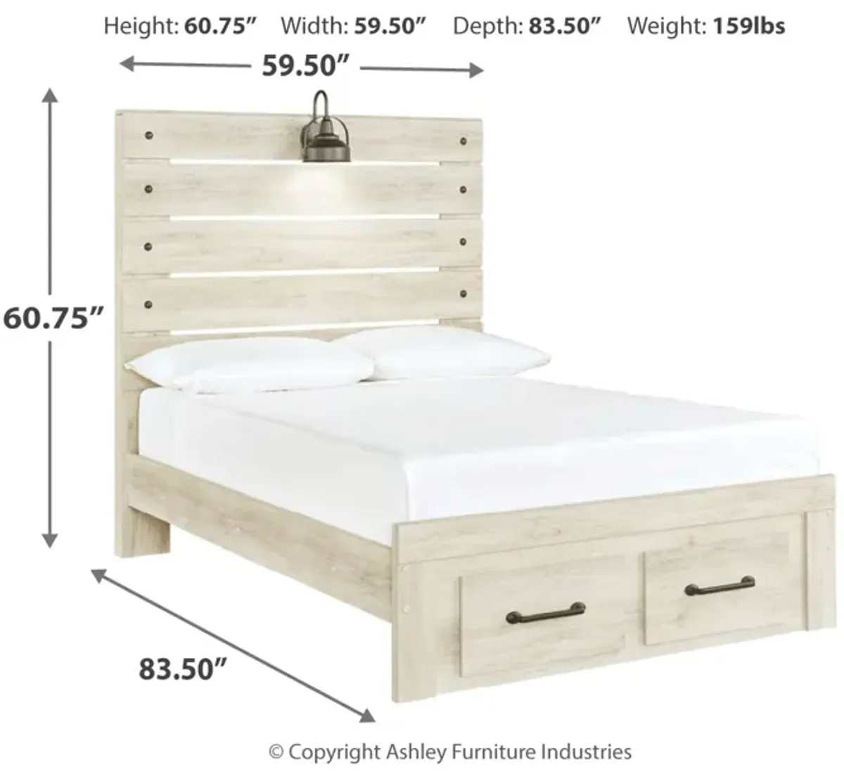 Cambeck Full Panel Bed with 2 Storage Drawers