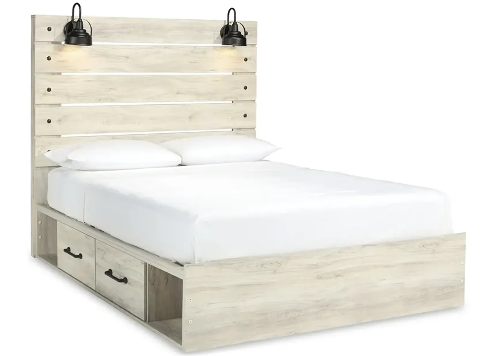 Cambeck Queen Panel Bed with 2 Storage Drawers and 2 Cubbies