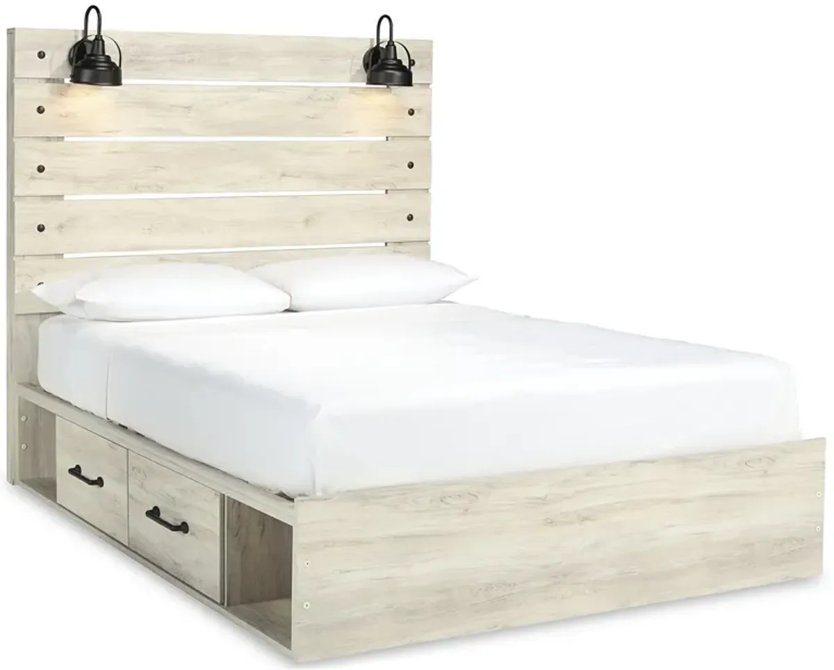 Cambeck Queen Panel Bed with 2 Storage Drawers and 2 Cubbies