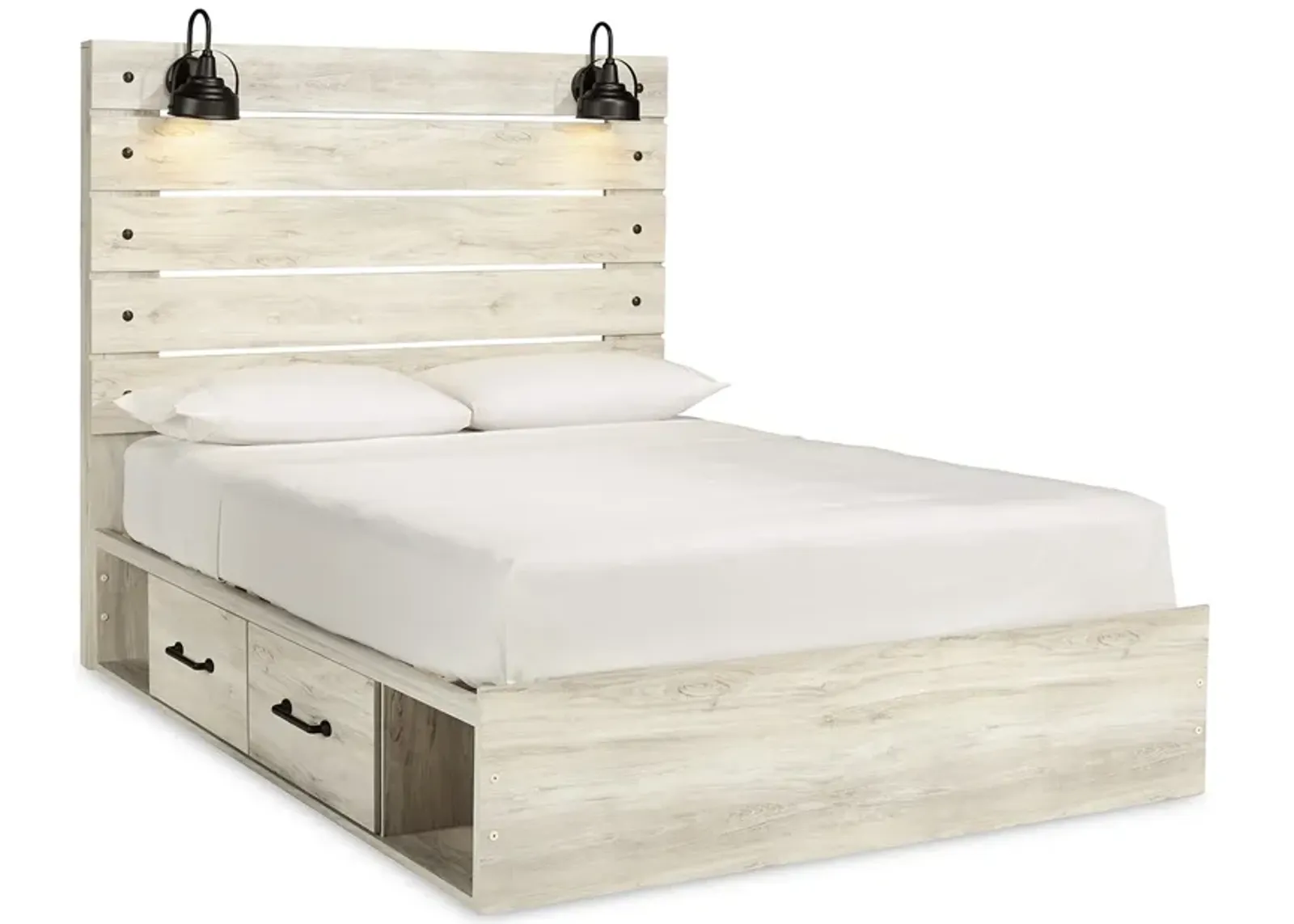 Cambeck Queen Panel Bed with 4 Storage Drawers and 4 Cubbies