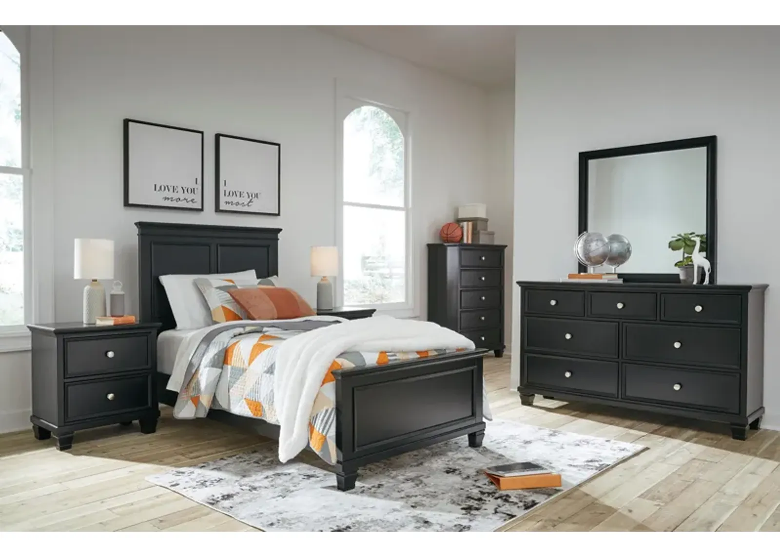 Lanolee 5-Piece Twin Panel Bedroom Set