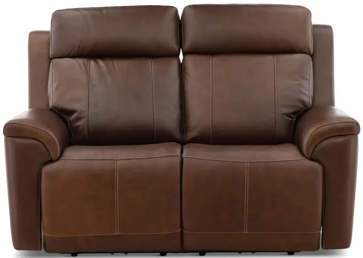 Adrian Leather Power Reclining Loveseat