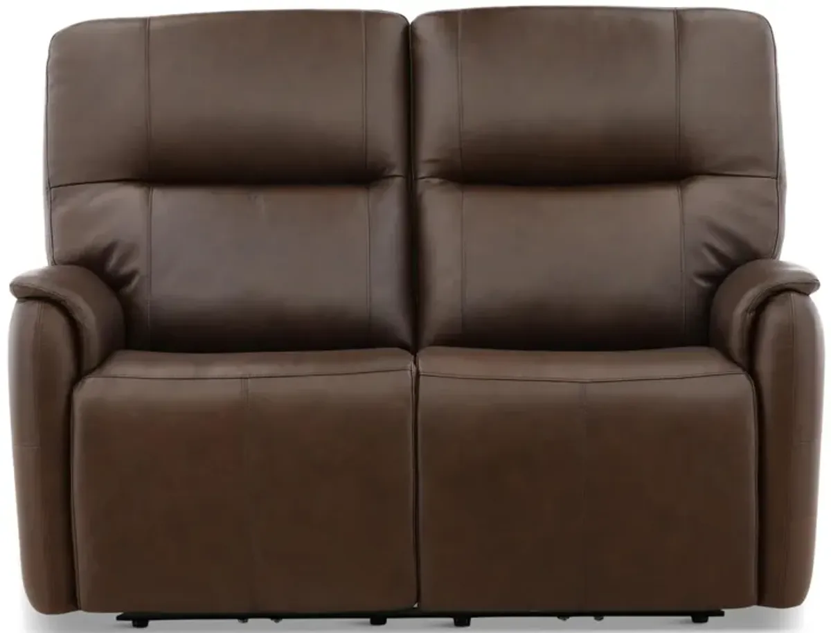 Walker Leather Power Reclining Loveseat