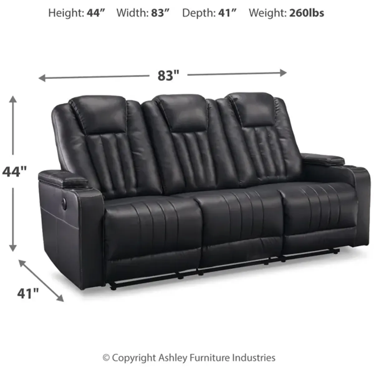 Center Point Reclining Sofa with Drop Down Table