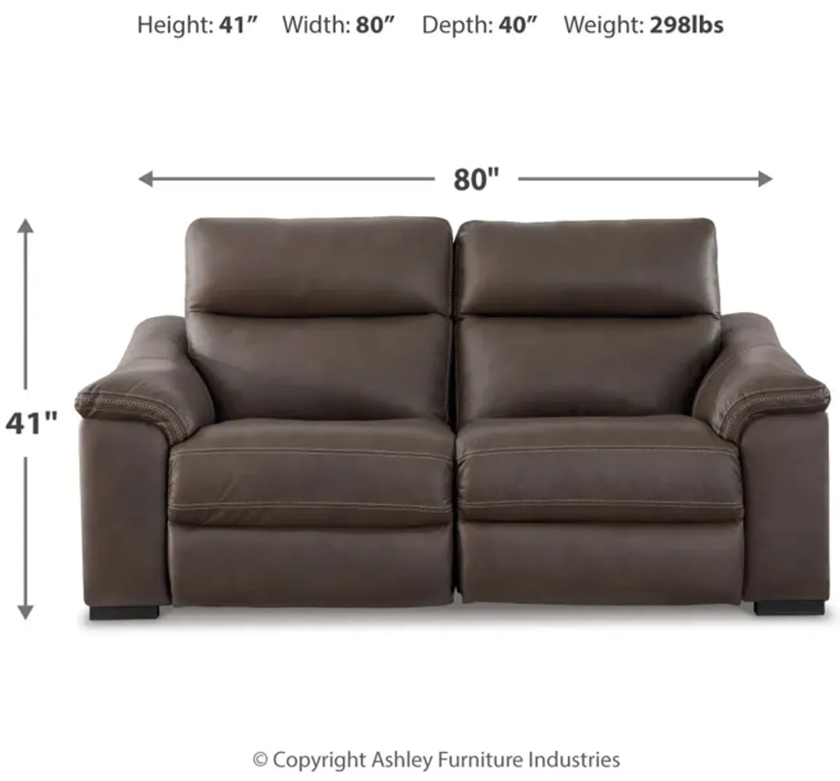 Salvatore 2-Piece Dual Power Leather Reclining Loveseat