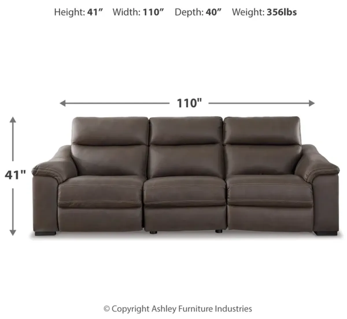 Salvatore 3-Piece Dual Power Leather Reclining Sofa