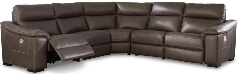 Salvatore 5-Piece Dual Power Leather Modular Reclining Sectional