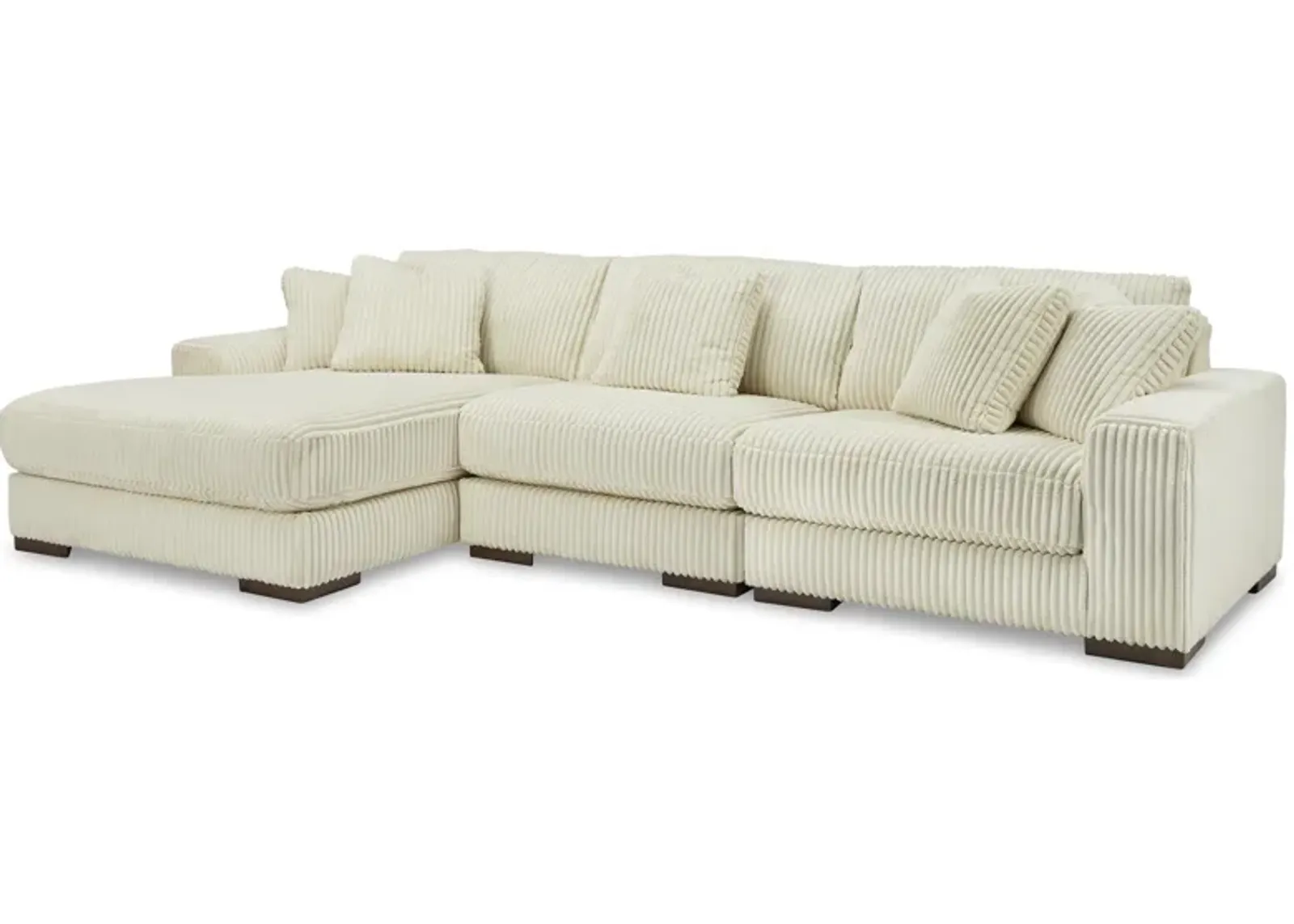 Lindyn 3-Piece Sectional with Chaise in Ivory