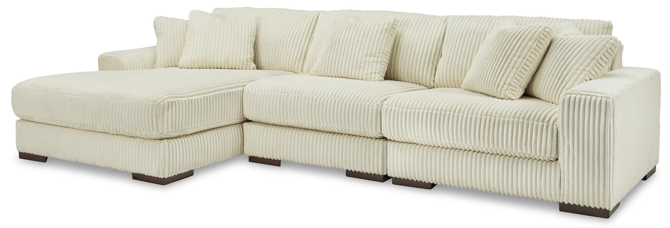 Lindyn 3-Piece Sectional with Chaise in Ivory