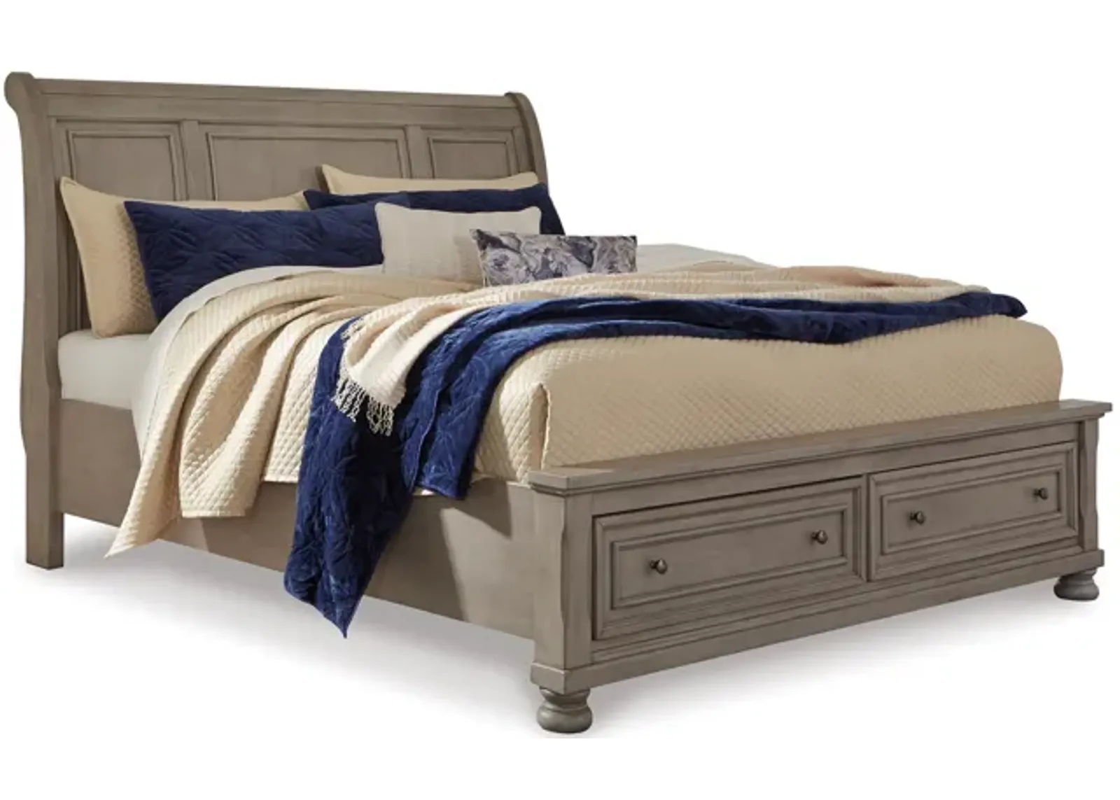 Lettner Queen Sleigh Bed with 2 Storage Drawers