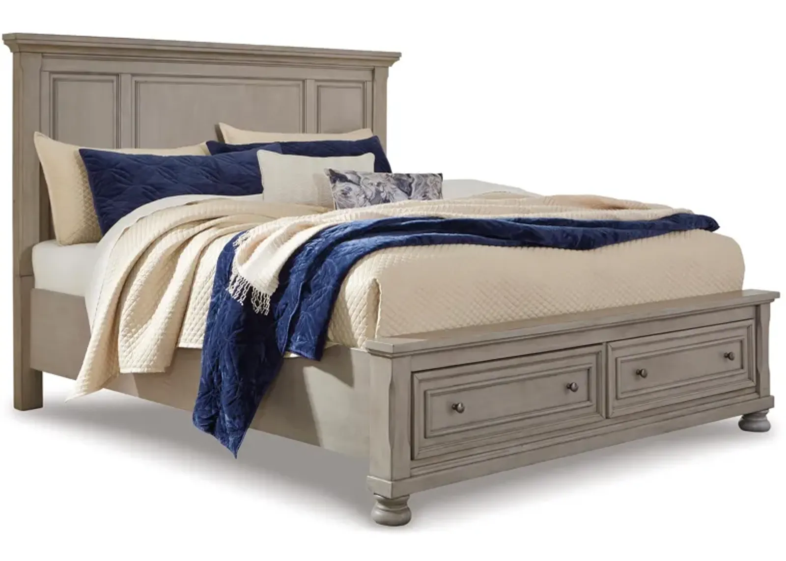 Lettner California King Panel Bed with 2 Storage Drawers