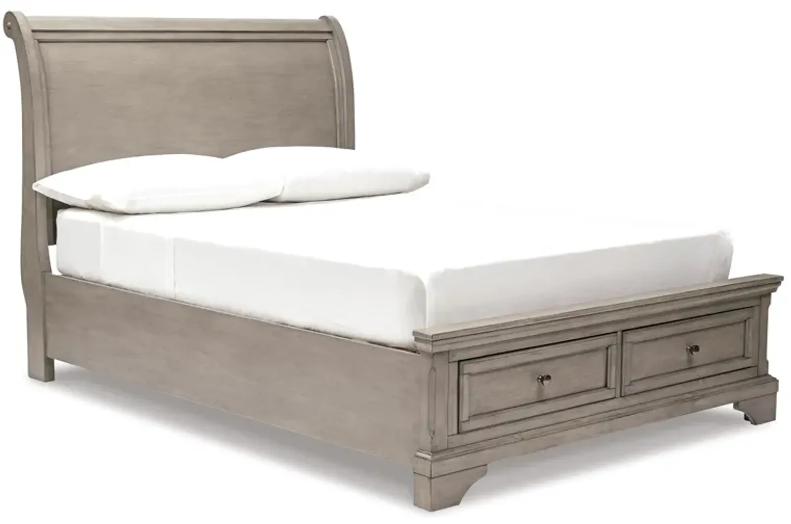 Lettner King Sleigh Bed with 2 Storage Drawers