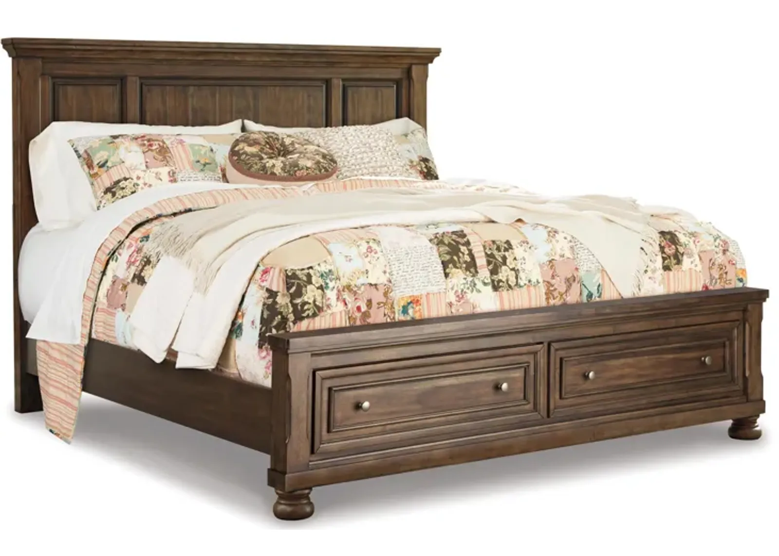 Flynnter Queen Panel Bed with 2 Storage Drawers