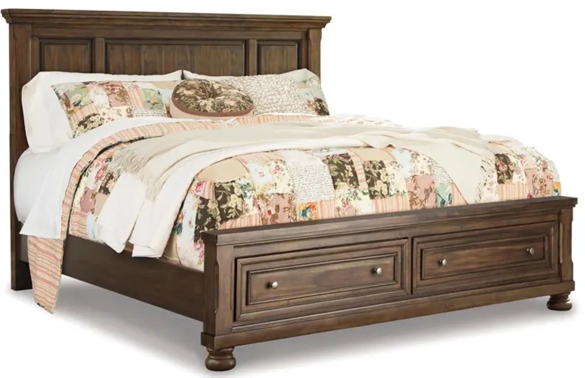 Flynnter Queen Panel Bed with 2 Storage Drawers