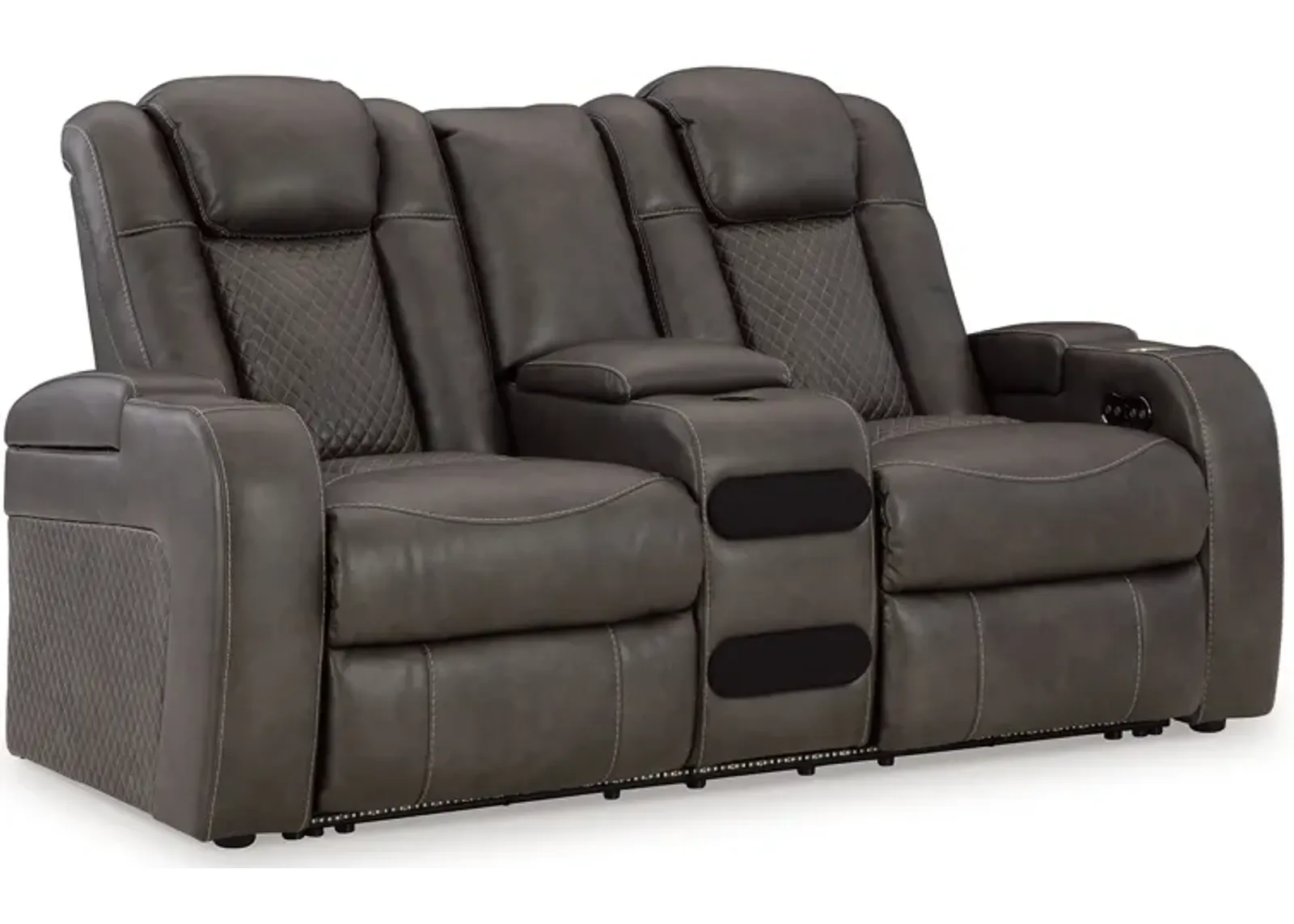 Fyne-Dyme Dual Power Reclining Loveseat with Console