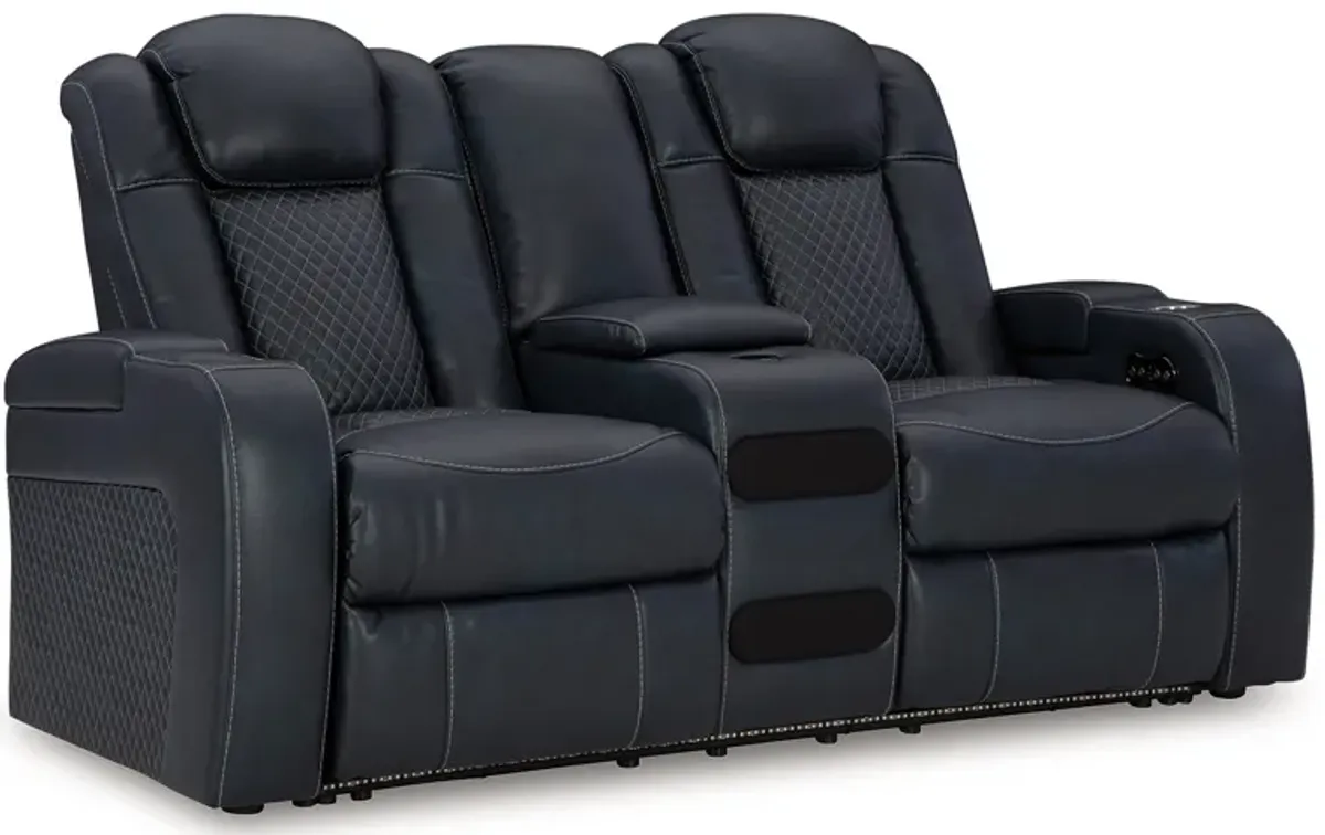 Fyne-Dyme Dual Power Reclining Loveseat with Console