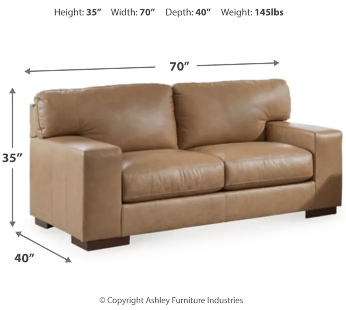 Lombardia Leather Loveseat