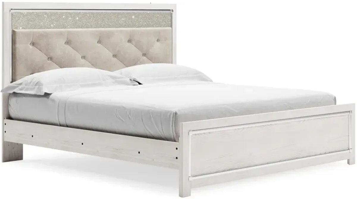 Altyra King Panel Bed with Upholstered Headboard